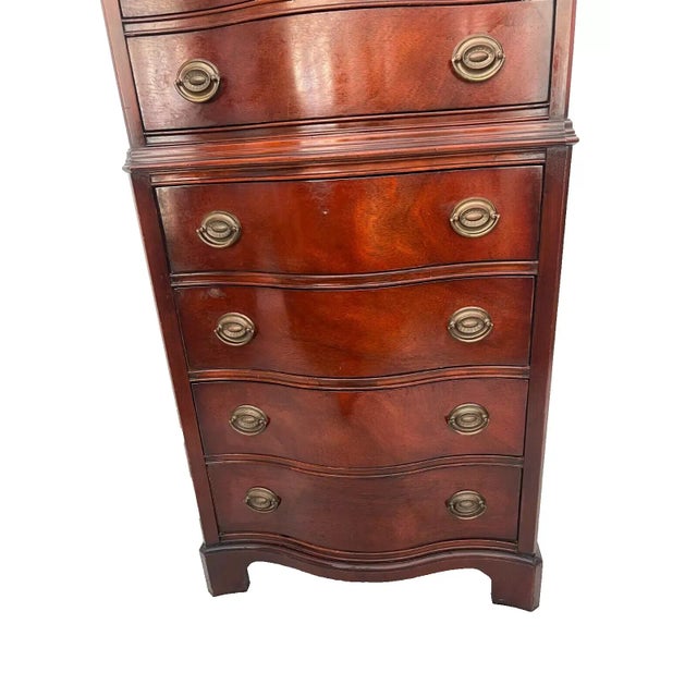 Wood 1960s Vintage Drexel Travis Court Lingerie Dresser Chest Seven Drawers Hepplewhite For Sale - Image 7 of 12