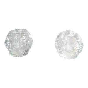 1970s Scandinavian Modern Glass Crystal Candle Holders Attributed to Ann Warff for Kosta Boda- Set of 2
