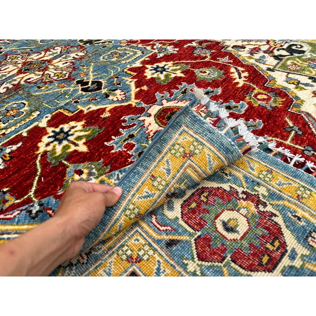 Red Heriz Hand-Knotted Wool Rug - 8'6" X 6'9" For Sale - Image 13 of 13