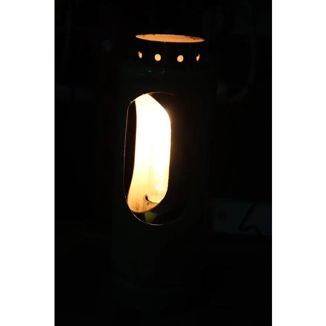 Forest Green Eclisse Table Lamp in Metal & Verd Steel, Italy, 1950s For Sale - Image 8 of 9