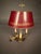Early 20th Century French Bronze and Tall French Bouillotte Style Table Lamp With Red Hand-Painted Shade For Sale - Image 11 of 16
