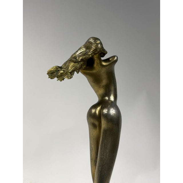 Walter Pugni, Fortune Sculpture, 1980s, Gold-Plated Bronze For Sale - Image 3 of 18