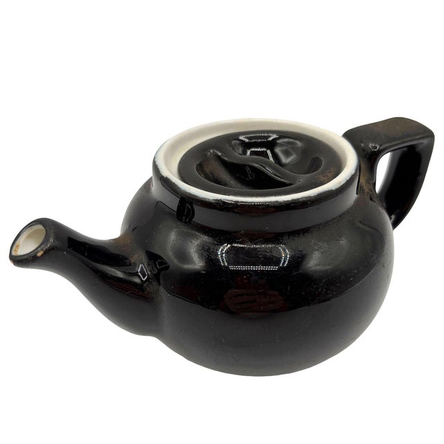 1960s Black Ceramic Mid Century 34 Piece Dinner Plate, Cup & Tea Set For Sale In Los Angeles - Image 6 of 13