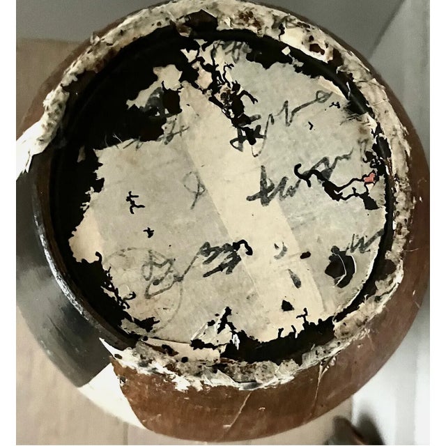 Circa 19th Century Wabi-Sabi Ceramic Paper Metal and Cork Tea Bottle or Vessel For Sale - Image 13 of 15