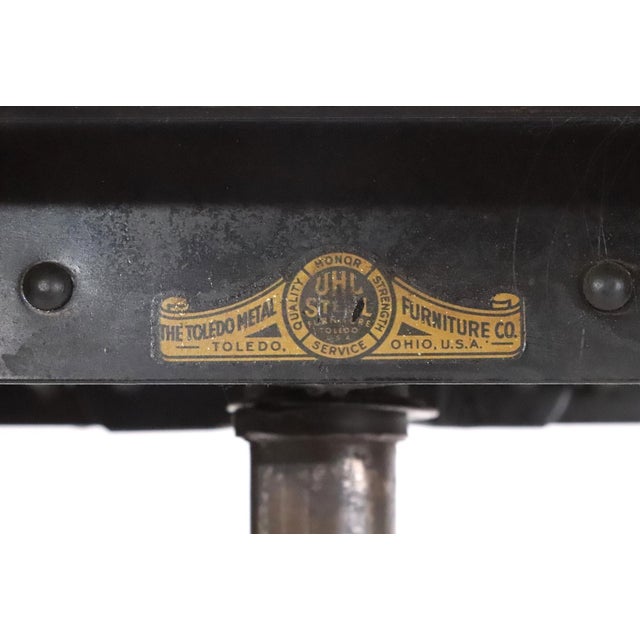 Brown Vintage Industrial Toledo Drafting Stool For Sale - Image 8 of 12