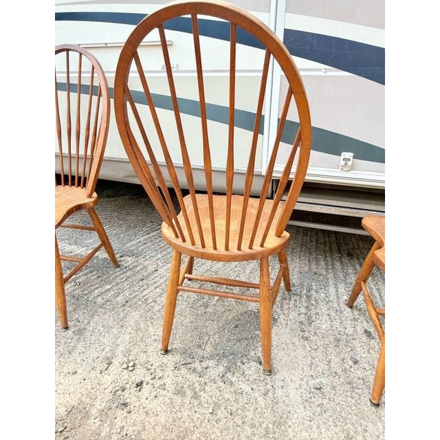Late 20th Century Set of Six Slovenian Maple Windsor Style Dining Chairs by Kli Logatec, Slovenia For Sale - Image 9 of 11