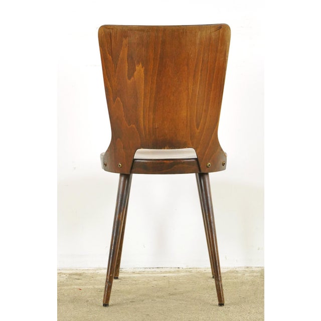 Brown Pair of 1960s 1960s Mid Century style dining chairs Attributed to Baumann For Sale - Image 8 of 15