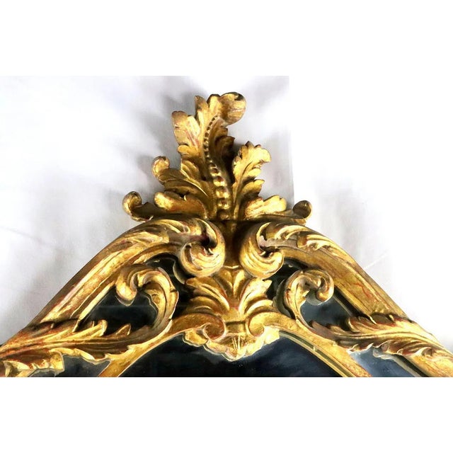 19th C. Louis XV Style Gilt Wood Mirror For Sale - Image 4 of 6