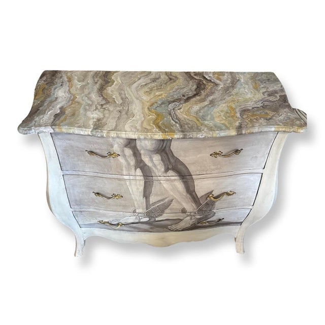 Italian Vintage Italian Hand Painted Chest. For Sale - Image 3 of 6