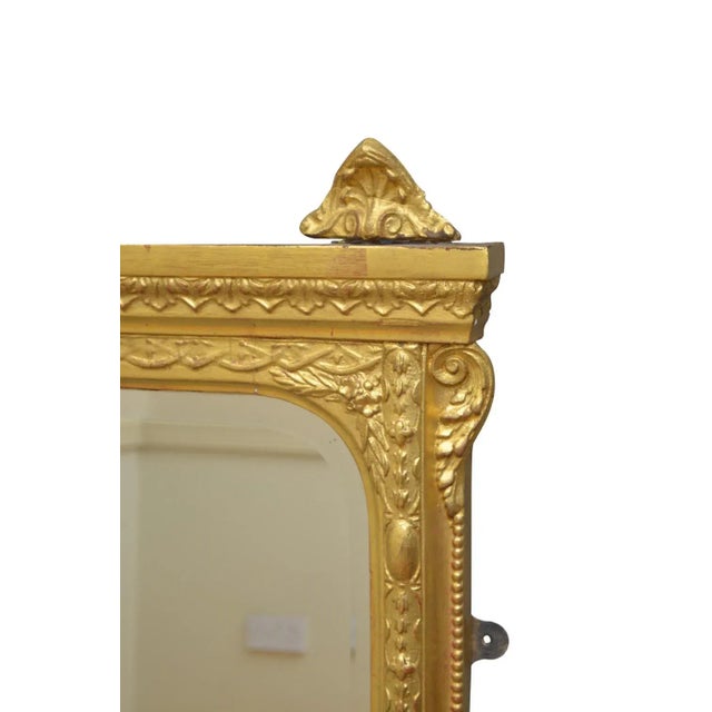 Late Victorian style giltwood overmntle wall mirror with original bevelled edge glass (with small air bubble throughout)...