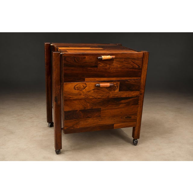 Brazilian Modern Filing Cabinet / Side Table on Casters in Rosewood, Jorge Zalszupin, 1960s For Sale - Image 12 of 15