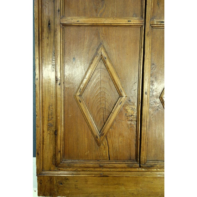16th Century 16th Century Italian Tuscan Old Chestnut 2 Door Stipo with Losanghe For Sale - Image 5 of 12