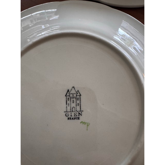 Mid-Century Modern 1980s Gien RFB Connoisseur Deauville Textured Salad Plate Limoges Pink Poppies - Set of 8 For Sale - Image 3 of 12