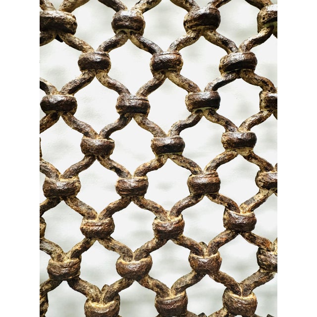 This one-of-a -kind vintage metal Jali window panel originates from Rajasthan and is evocative of place, culture and...