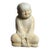 Chinese White Marble Seated Young Monk Statue For Sale