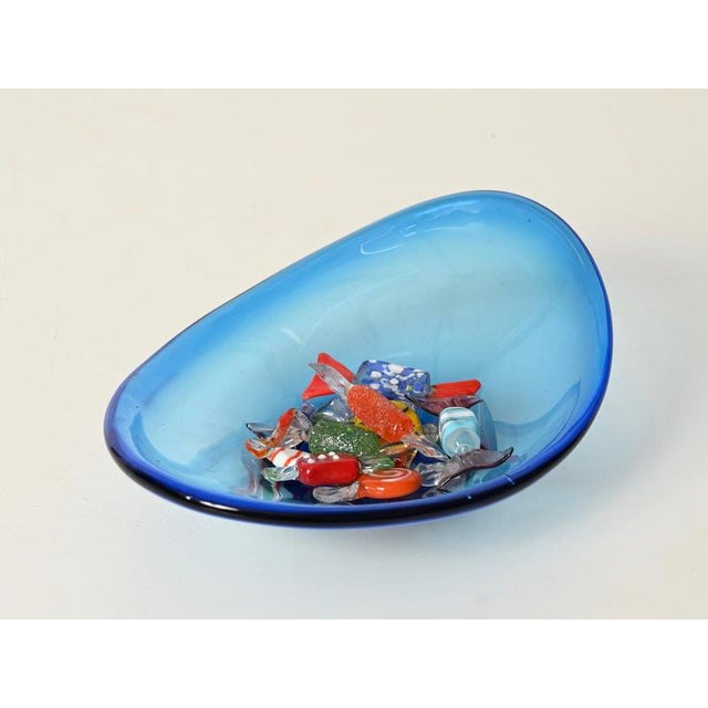 Deep Blue Murano Glass Catchall, Italy, 1960s For Sale - Image 6 of 12