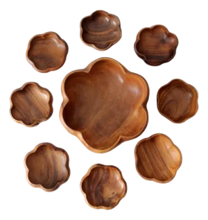 Mid 20th Century Mid-Century Modern Wooden Serving Bowl Set - 9 Piece
