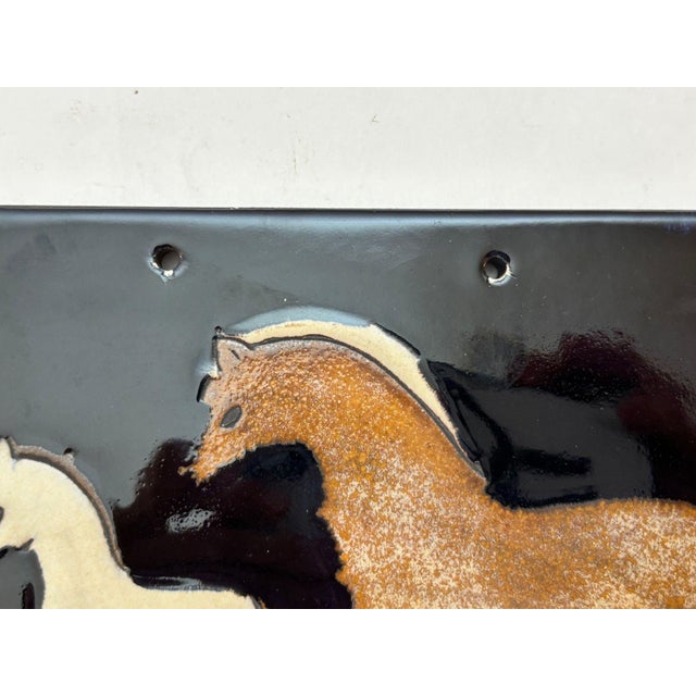 Charcoal Vintage Arnold Wiigs Fabrikker Norwegian Ceramic Wall Plaque Scandinavian Art For Sale - Image 8 of 8