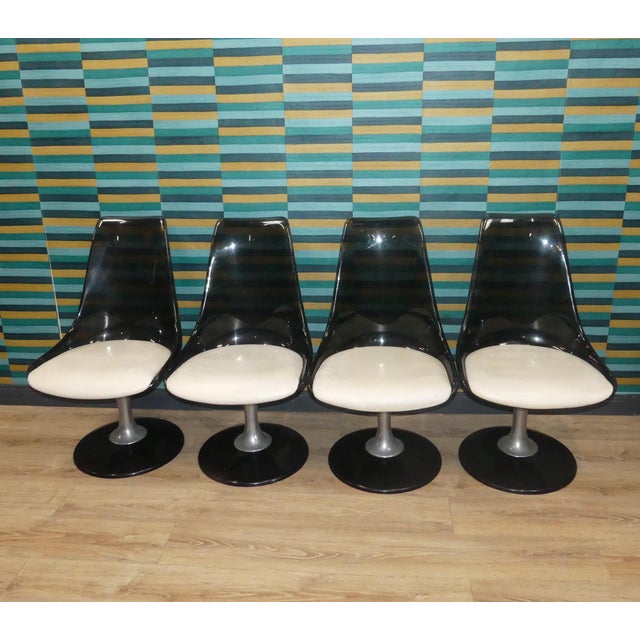Space Age Acrylic Glass Tulip Swivel Chairs from Chromcraft, USA, 1970s, Set of 4 For Sale - Image 13 of 13