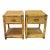 Mid Century Campaign Style Wicker Nightstands, End Tables For Sale