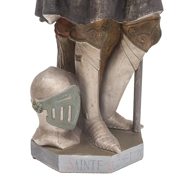 Sculpture Materials Joan of Arc Statue, 1800s, Plaster For Sale - Image 7 of 15