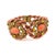Vintage Coral Glass and Yellow Rhinestone Clamper Cuff, 1940 For Sale - Image 6 of 11