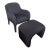 1980s Post Modern Sculptural Armchair & Waterfall Upholstered Bench, Style of Karl Springer For Sale