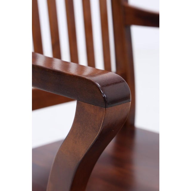 Antique Wooden Swivel Office Chair For Sale - Image 9 of 15