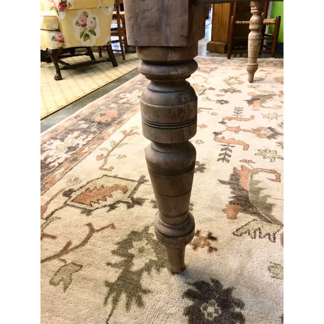 1920s English Country Pine Farm Table For Sale - Image 5 of 9