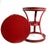 1960s Round Red Side Table For Sale - Image 5 of 10