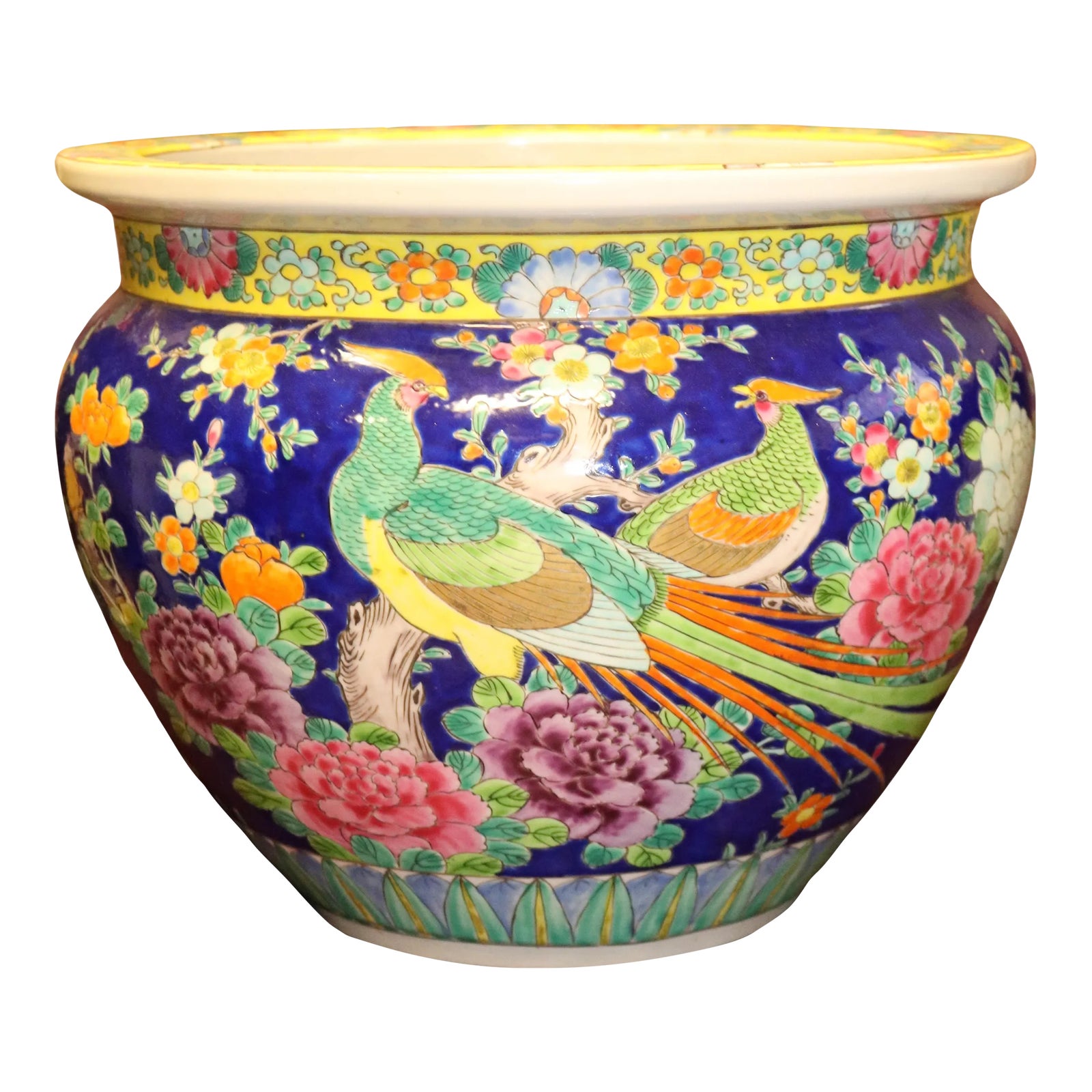 1950s Japanese Fish Bowl Planter Chairish