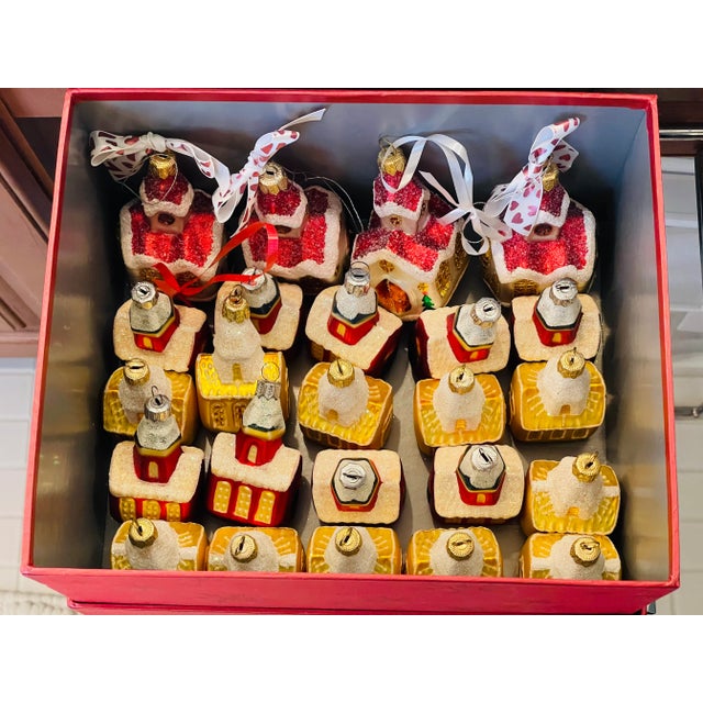 Shabby Chic 24 Vintage European Christmas Ornaments Church Figurines For Sale - Image 3 of 5