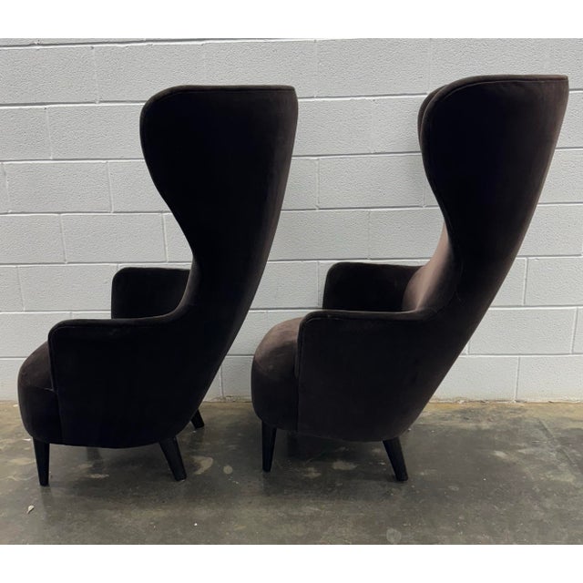 Modern Tom Dixon for George Smith Wingback Chairs For Sale - Image 3 of 9