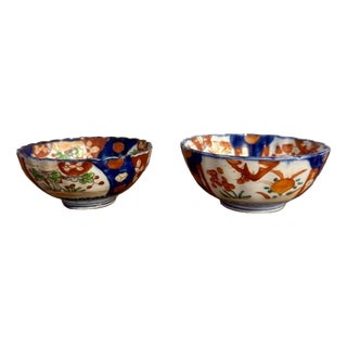 Small Antique Japanese Imari Bowls, 1900, Set of 2 For Sale
