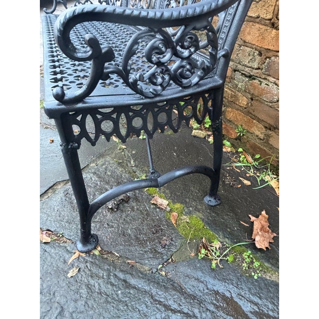 J.Mclean Stamped Late 19th Century Antique Iron Bench, Restored For Sale - Image 4 of 9