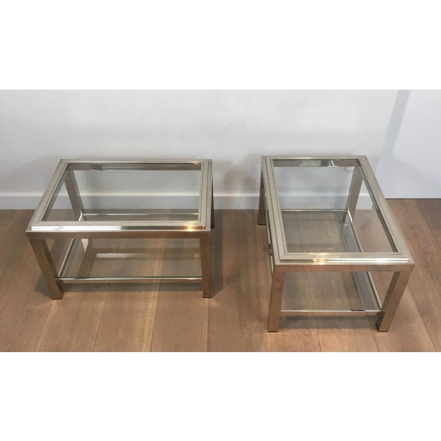 Transparent Chrome Side Tables - A Pair For Sale - Image 8 of 12