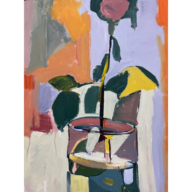 2000 - 2009 Marius L. Bosc Rose in Vase, Reflections in Water Oil Painting, Signed For Sale - Image 5 of 12