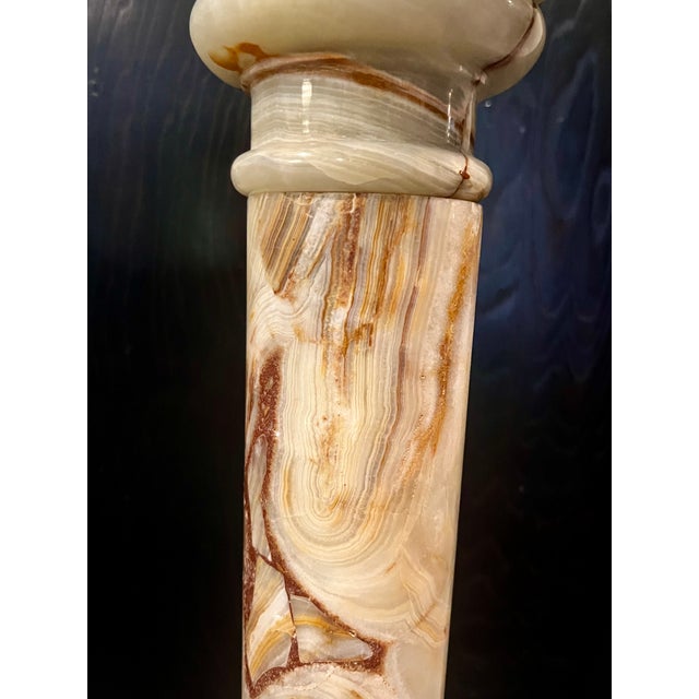 Mid-Century Solid Onyx Pedestal For Sale In Los Angeles - Image 6 of 13