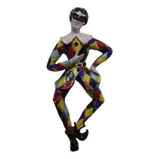 Italian Harlequin in Ceramic, 1950s For Sale