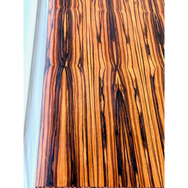 Art Deco Modernist Zebrawood Dining Table, France, 1950s For Sale - Image 12 of 18