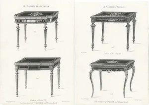 Victor Quetion, Game Tables, 1860, Paper, Set of 2