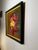Vintage Mid Century Impressionist "Poppy" Floral Still Life Original Oil Framed Painting in Bottle Green, Dark Pink & Canary Yellow For Sale - Image 9 of 12