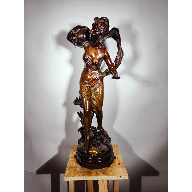 Large bronze by: Charles Théodore Perron (French 1862-1934) Elegant 19th century bronze signed CH Perron. It has a base...