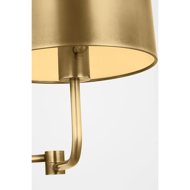 Go Lightly Swing Arm Wall Light in Soft Brass with Soft Brass Shade Designer: Barbara Barry Finish: Soft Brass Height:...