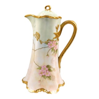 Late 18th Century Pale Green Antique Haviland Chocolate Pot For Sale