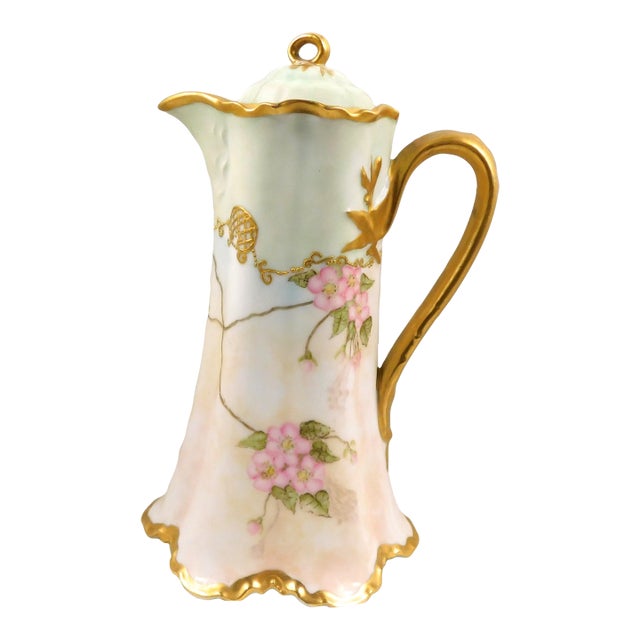 Late 18th Century Pale Green Antique Haviland Chocolate Pot For Sale