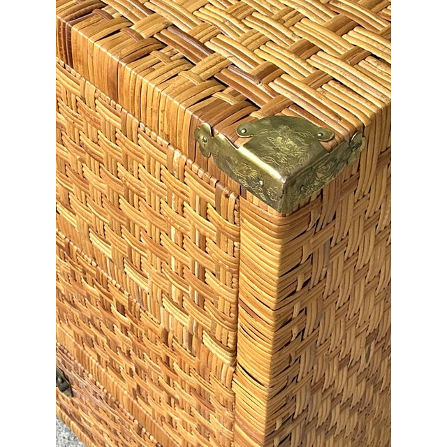 Late 20th Century Vintage Woven Rattan Chest of Drawers For Sale - Image 5 of 11
