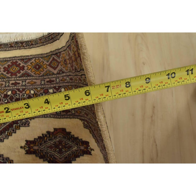 Textile Bokhara Jaldar Rug 2’6” X 4’2” Beige Wool Tribal Hand-Knotted Oriental Carpet For Sale - Image 7 of 9