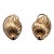 Vintage 1950s Signed Napier Goldtone Ribbed Leaf With Curled Stem Clip Earrings-2 Pieces For Sale