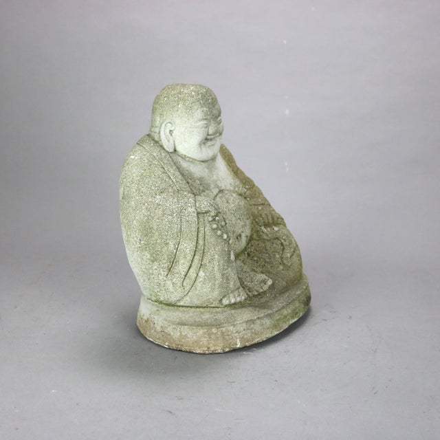 Antique White Cast Hardstone Cherubic Buddha, Early 20th Century For Sale - Image 8 of 8